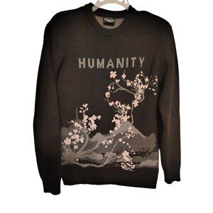 RGSTR Medium Humanity Men's Black Sweater Cherry Blossom Tokyo Kyoto Japan Osaka